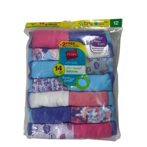 Hanes Ultimate Girls Tagless Bikinis Underwear 14 Pairs Super Soft Size 12 NEW